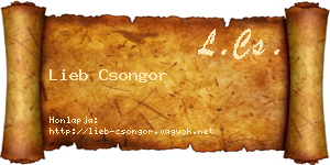 Lieb Csongor névjegykártya